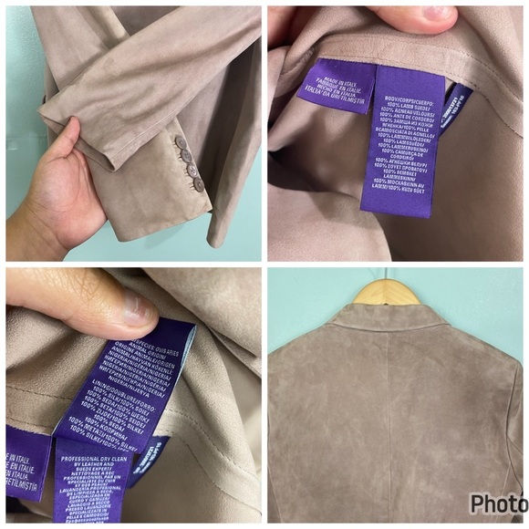 Ralph Lauren Purple Label Sz 6 Suede Leather Purple Suit 3 Piece Set Blazer Silk - Picture 9 of 16